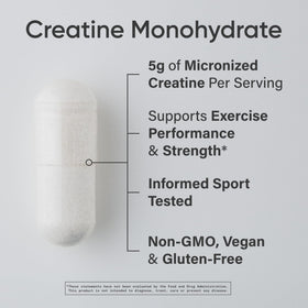 Sports Research Créatine Monohydrate Capsules 5g dosage par portion