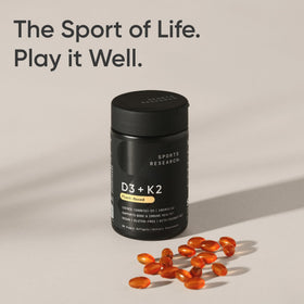 Sports Research D3 + K2 capsules végétales, vue arrière de l'emballage