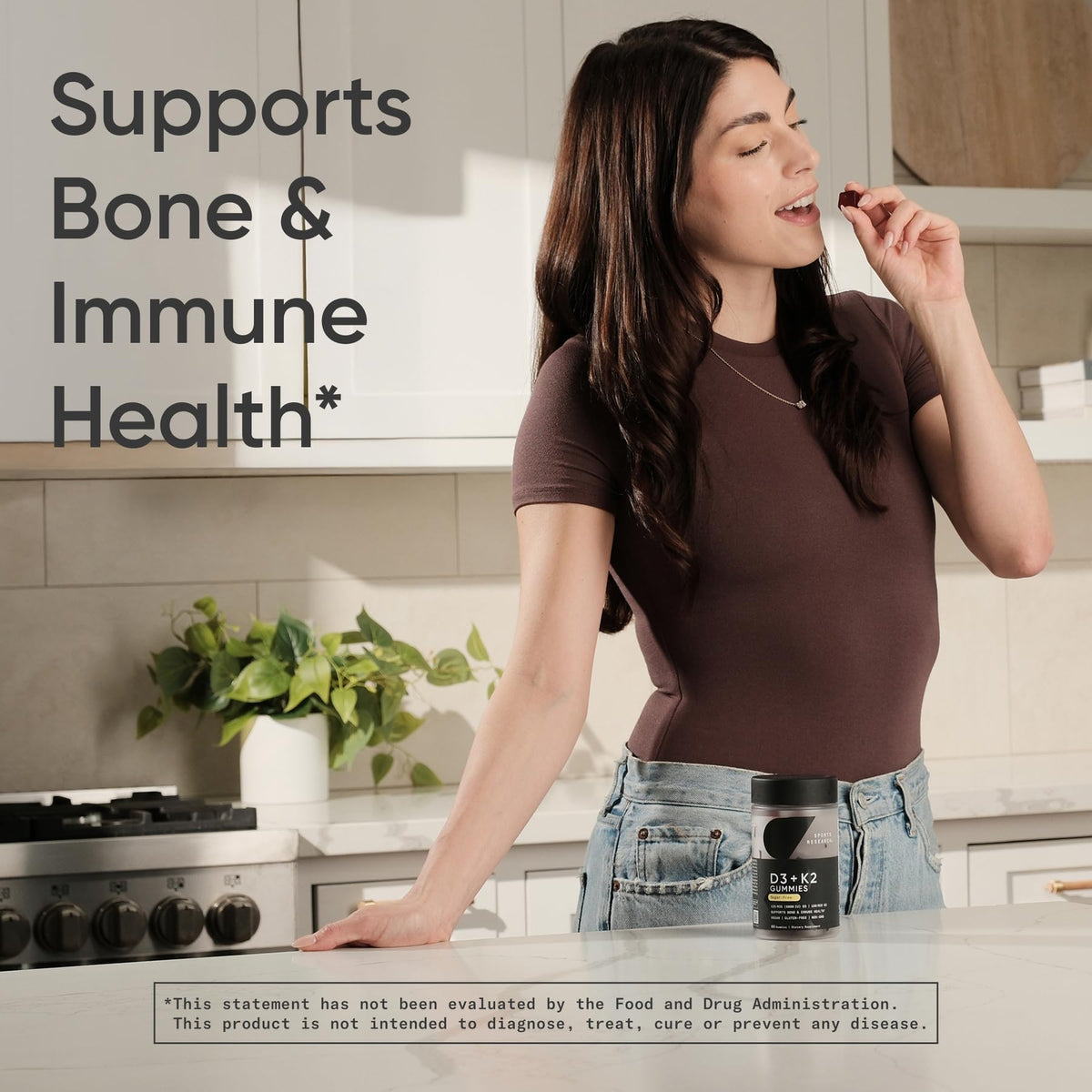 Sports Research D3 + K2 gélifiés avec ingrédients naturels