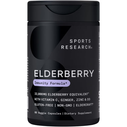 Sports Research Formule de Baies de Sureau 60 Capsules vue de face