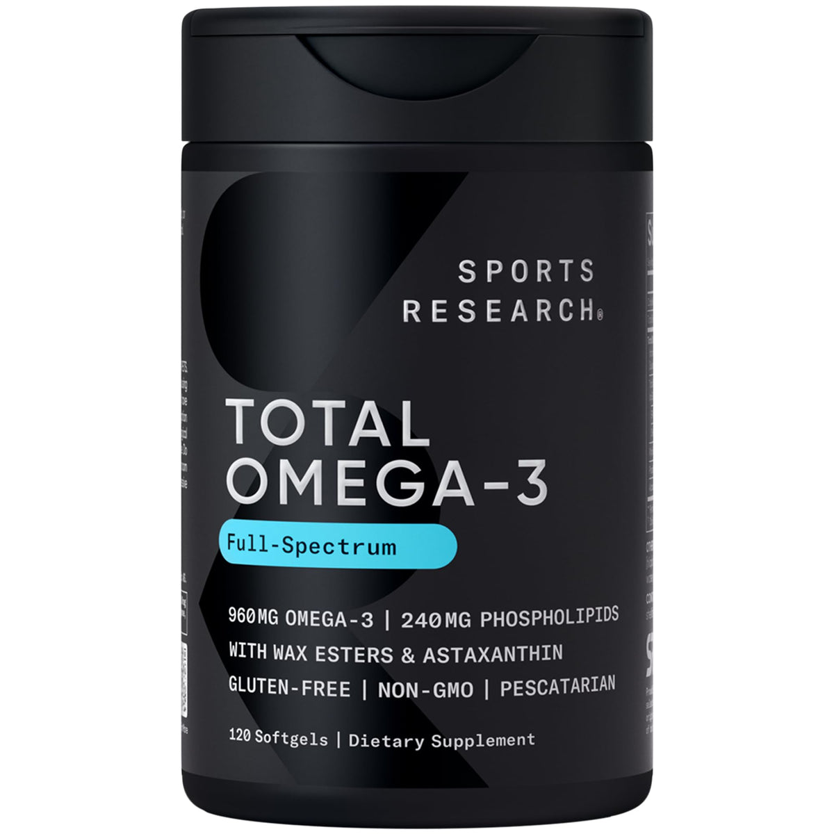 Sports Research Huile de Poisson Omega-3 Totale 2200mg vue avant