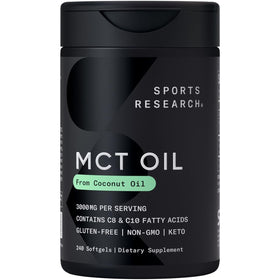 Sports Research Huile MCT 3000mg 240 gélules softgel vue avant