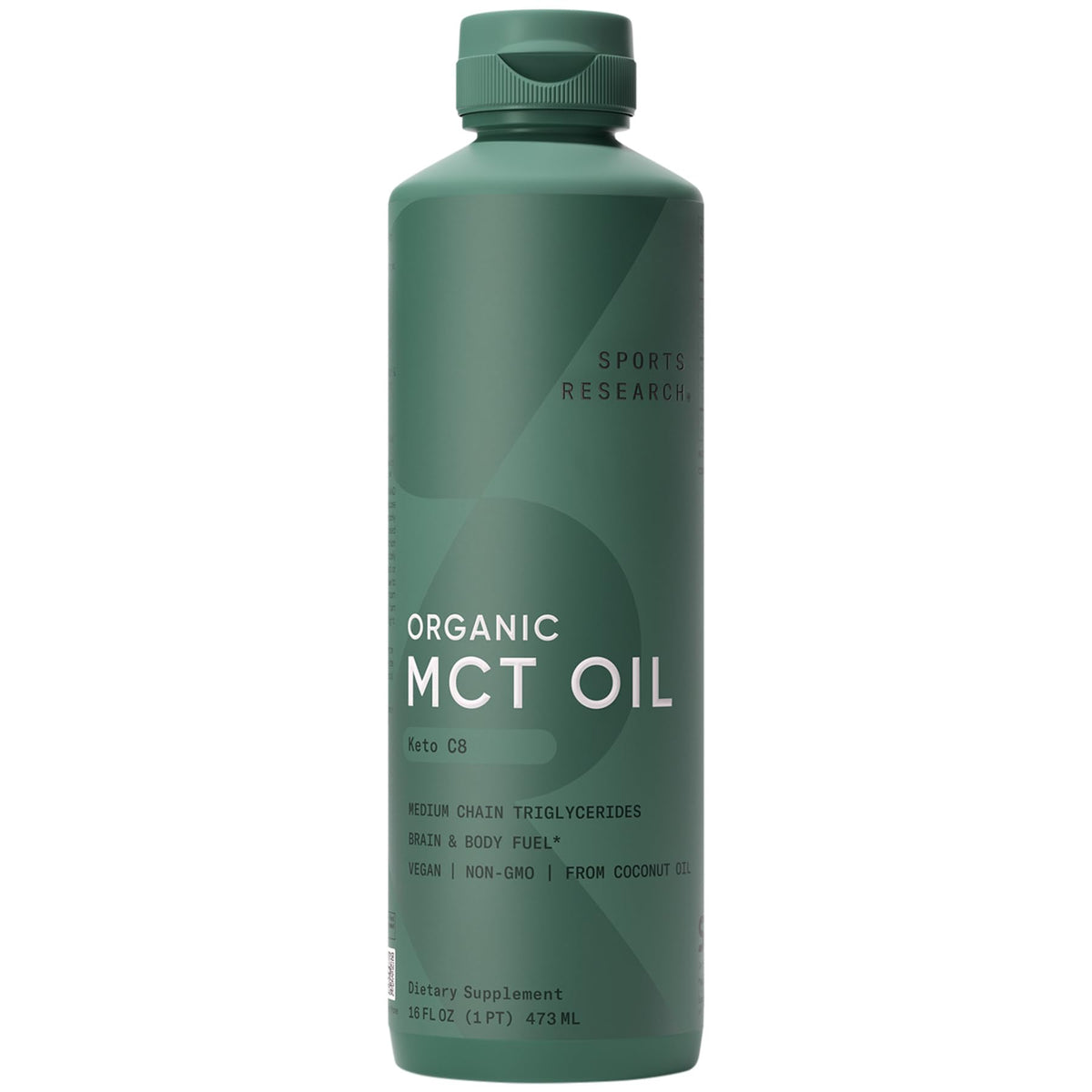 Sports Research Huile MCT C8 Bio 16oz vue de face