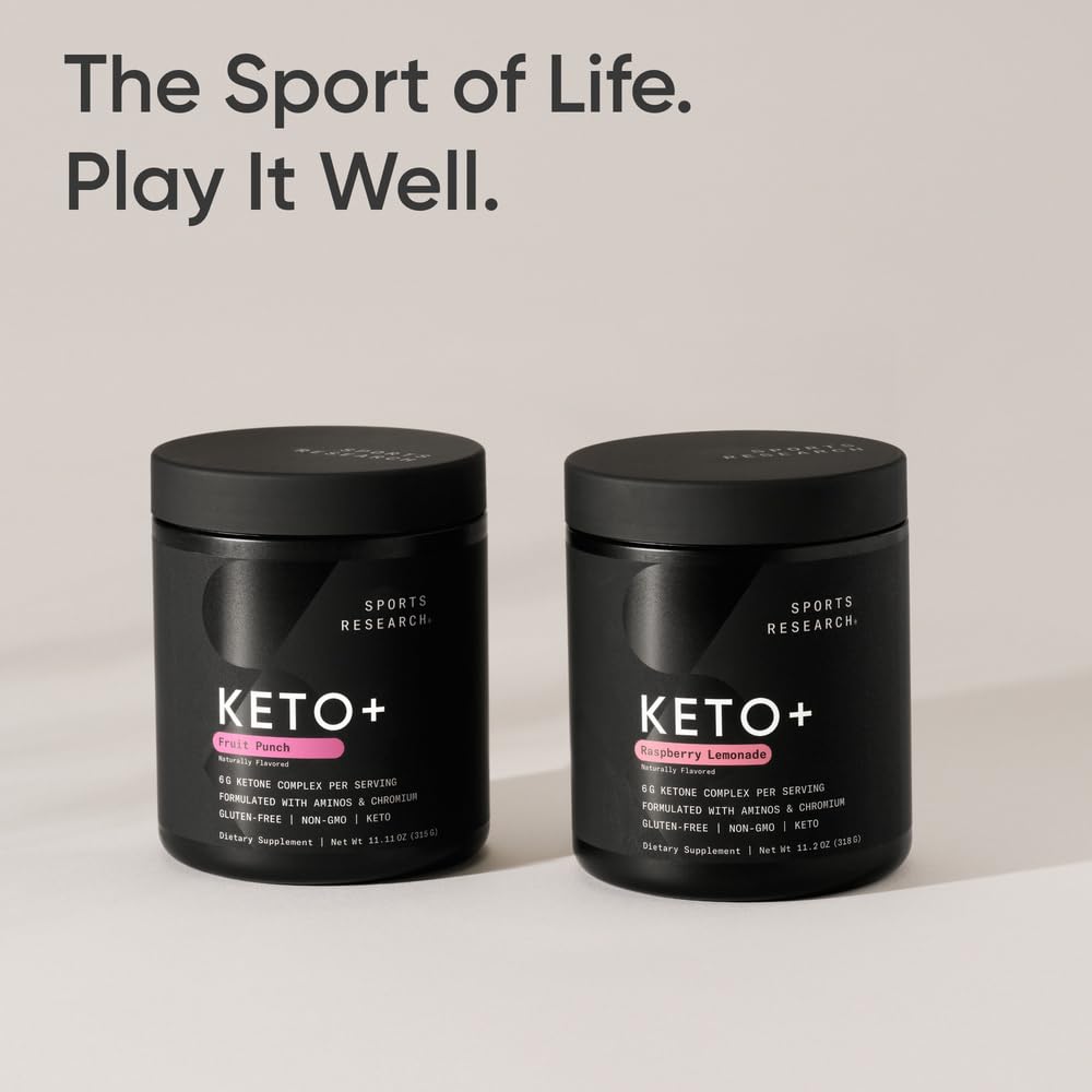 Sports Research Keto + Exogenous Ketones 422g Framboise Citron en shaker