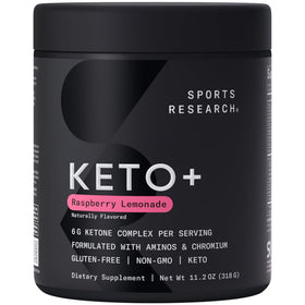 Sports Research Keto + Exogenous Ketones 422g Framboise Citron vue de face