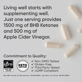 Sports Research Keto Plus Vinaigre de Cidre de Pomme 120 Capsules - capsules dans une cuillère
