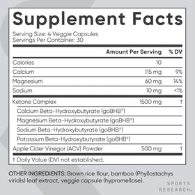 Sports Research Keto Plus Vinaigre de Cidre de Pomme 120 Capsules - emballage