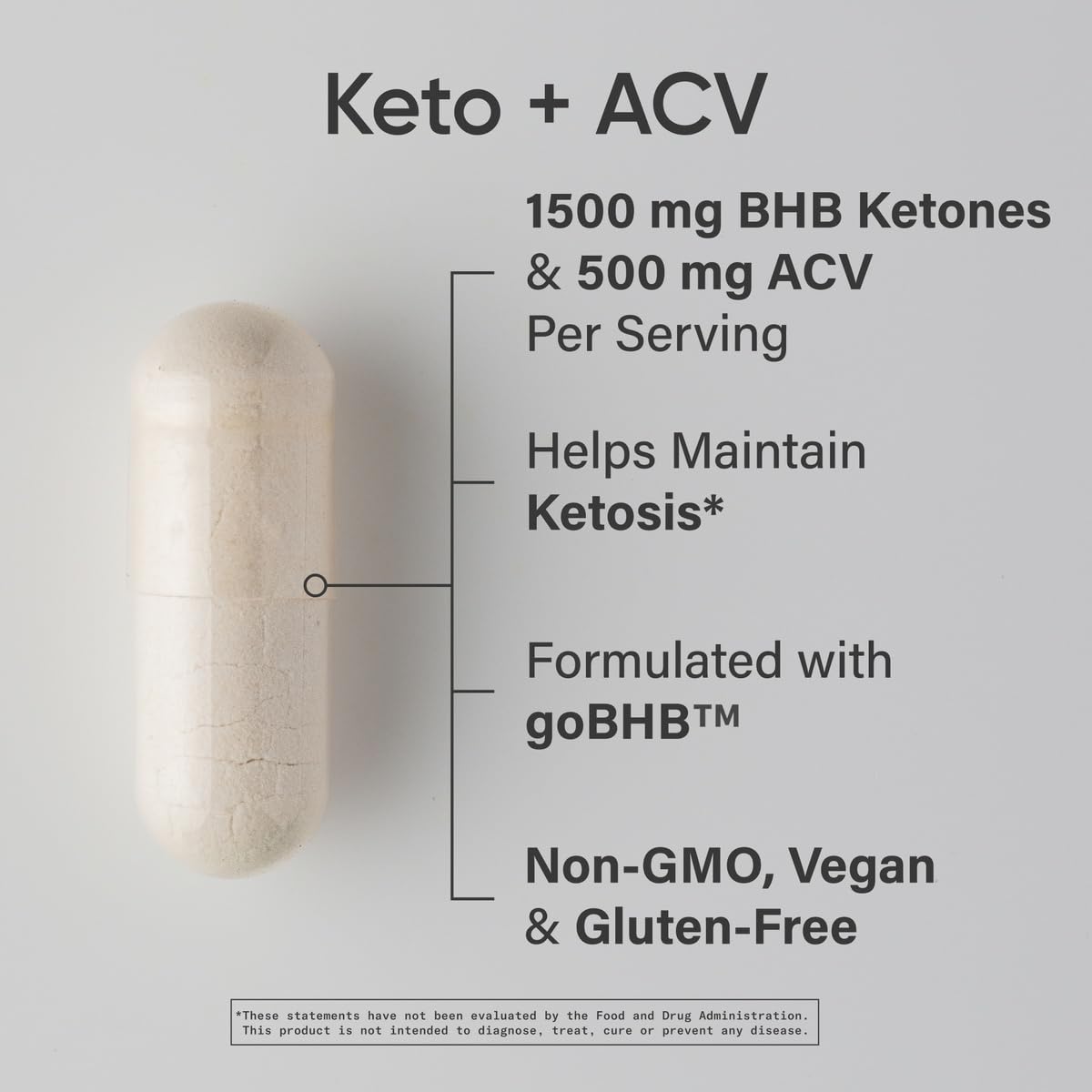 Sports Research Keto Plus Vinaigre de Cidre de Pomme 120 Capsules - étiquette du produit