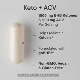 Sports Research Keto Plus Vinaigre de Cidre de Pomme 120 Capsules - étiquette du produit