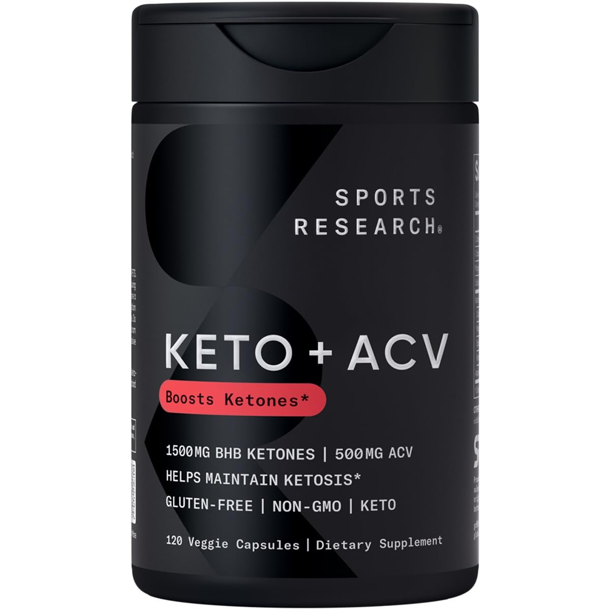 Sports Research Keto Plus Vinaigre de Cidre de Pomme 120 Capsules - vue de face