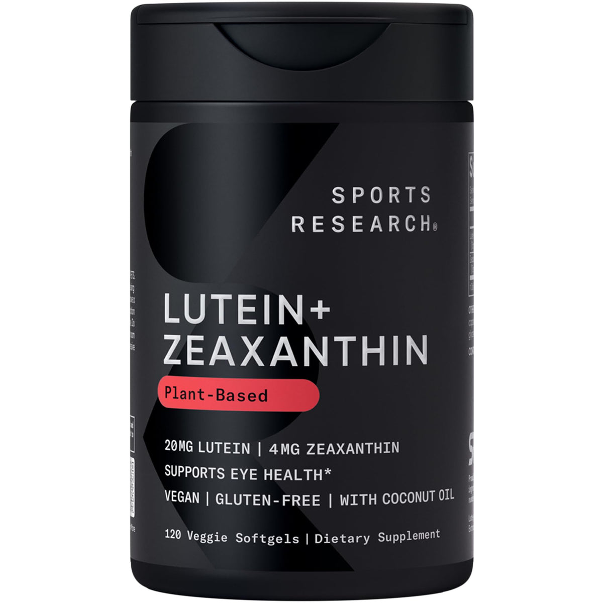 Sports Research Lutein + Zeaxanthin 120 Plantgels vue avant avec boîte