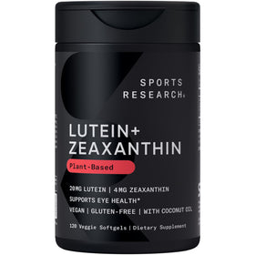 Sports Research Lutein + Zeaxanthin 120 Plantgels vue avant avec boîte