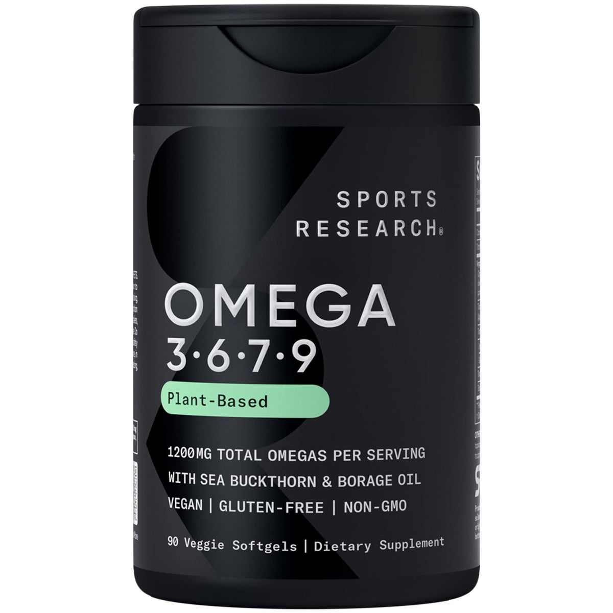 Sports Research Omega 3-6-7-9 Végétal 1635mg 90 capsules, vue de face