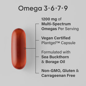 Sports Research Omega 3-6-7-9 Végétal 1635mg étiquette et informations