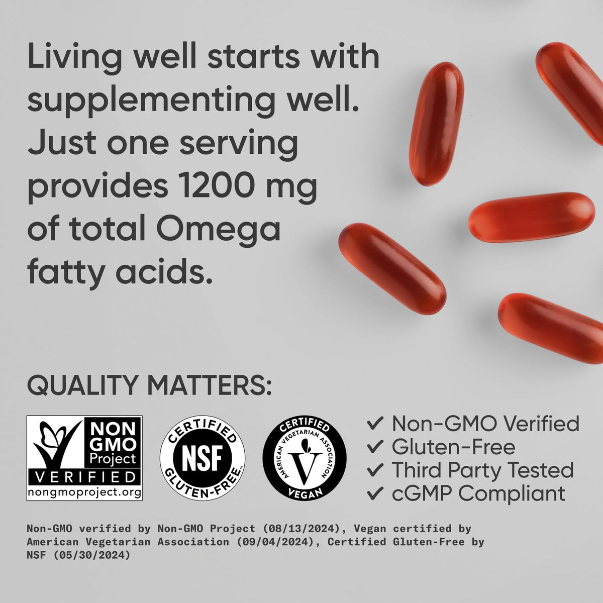 Sports Research Omega 3-6-7-9 Végétal 1635mg gélule ouverte montrant le contenu
