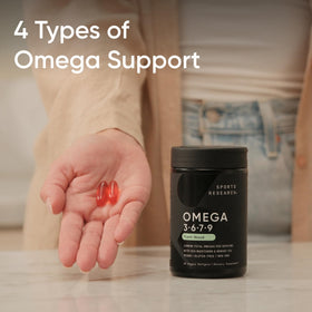 Sports Research Omega 3-6-7-9 Végétal 1635mg présentation avec des ingrédients naturels