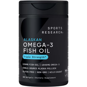 Sports Research Omega-3 Huile de Poisson 1250mg gélules vue de face