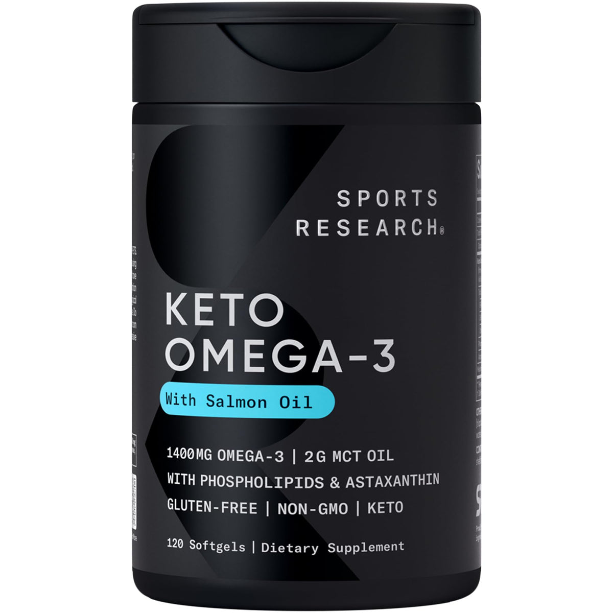 Sports Research Omega-3 Huile de Poisson 1400mg 120 Gélules vue de face