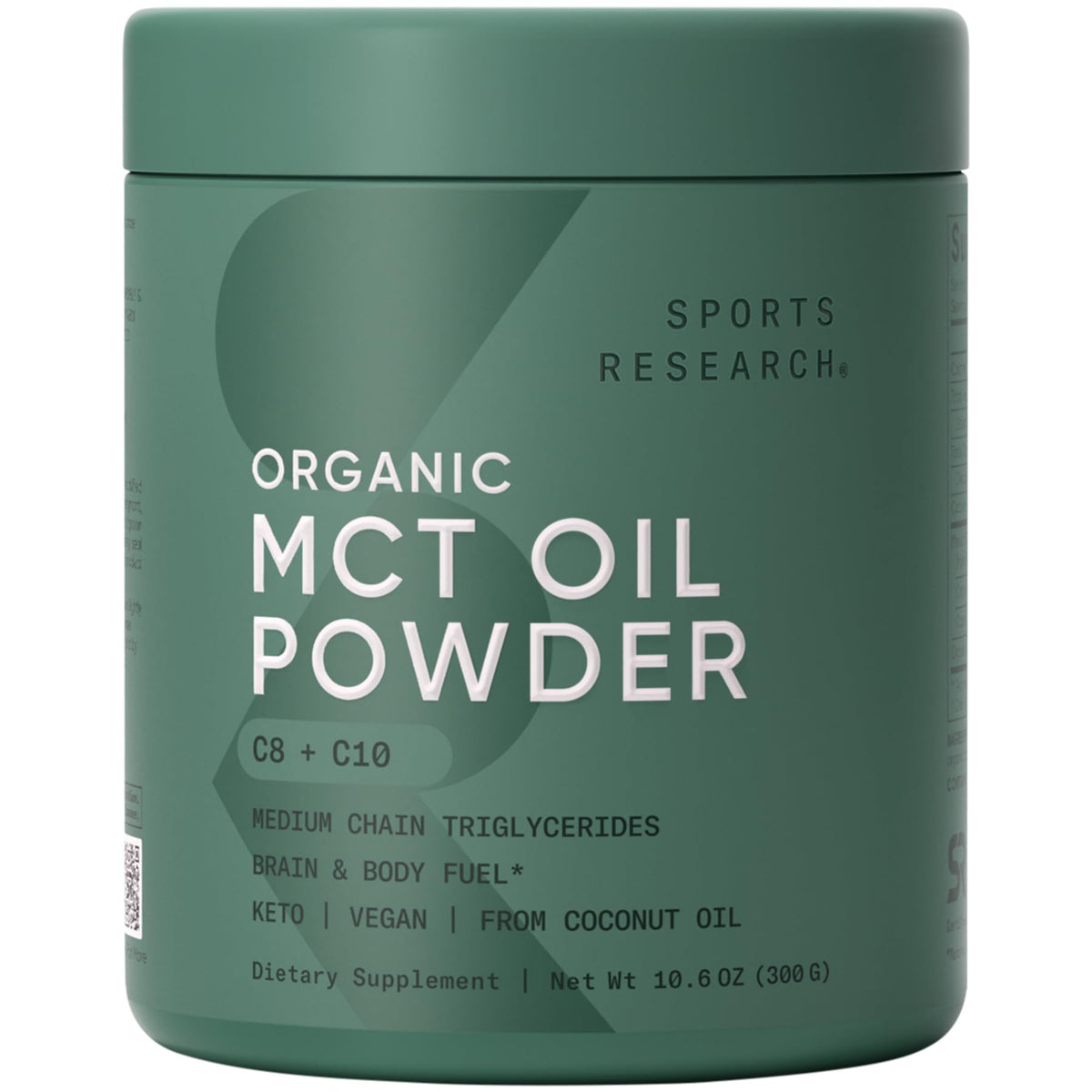 Sports Research Poudre d'Huile de Coco MCT Bio 440g - vue de face
