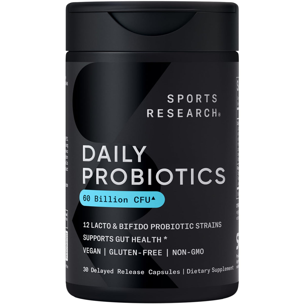 Sports Research Probiotiques Quotidiens 60 Milliards CFU 30 Capsules vue avant