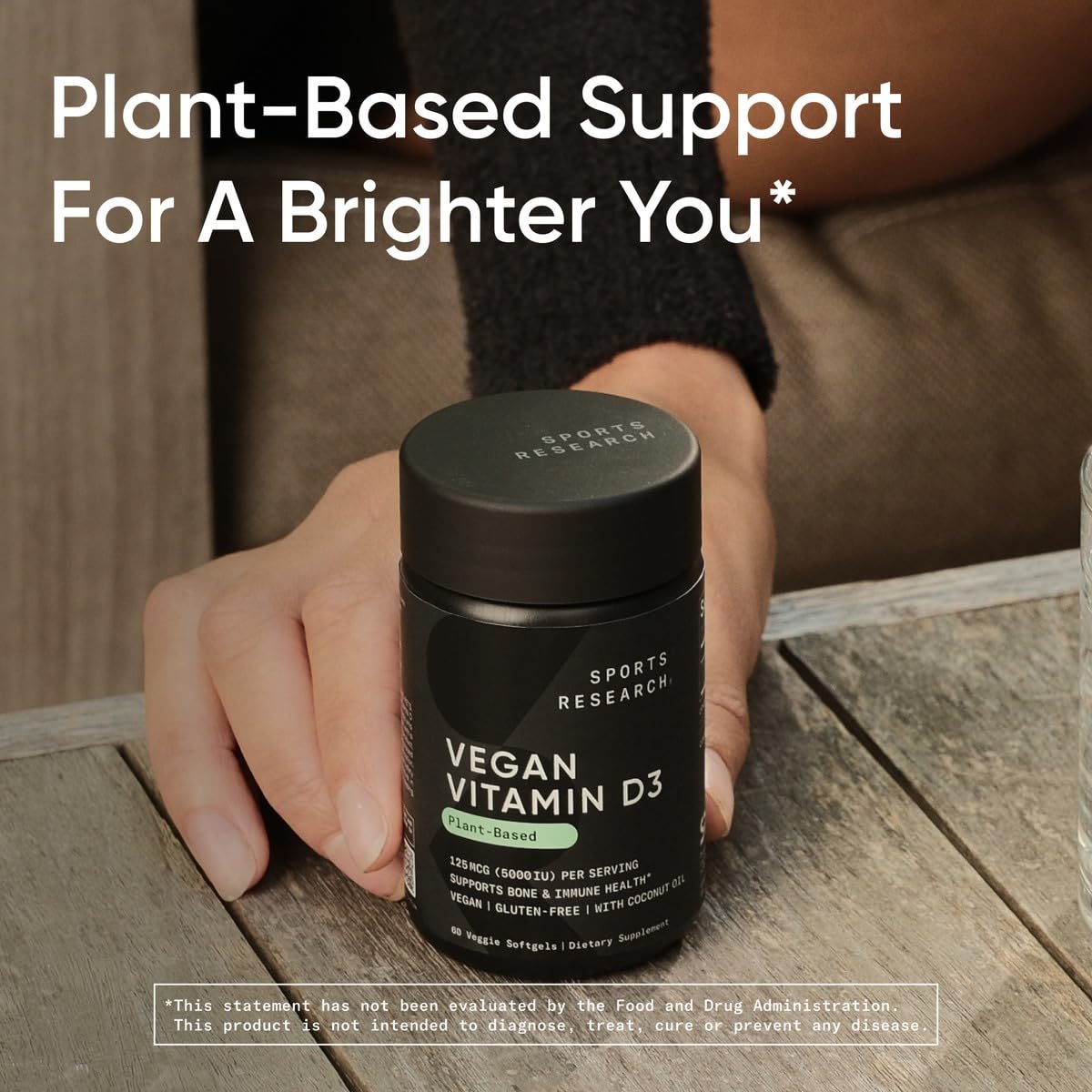 Sports Research Vegan D3 5000iu 60 Plantgels avec noix de coco
