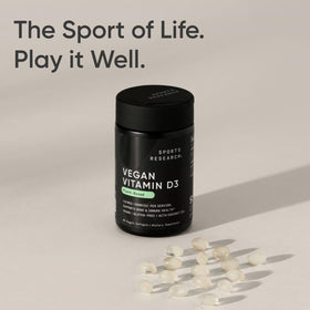 Sports Research Vegan D3 5000iu 60 Plantgels sur une table