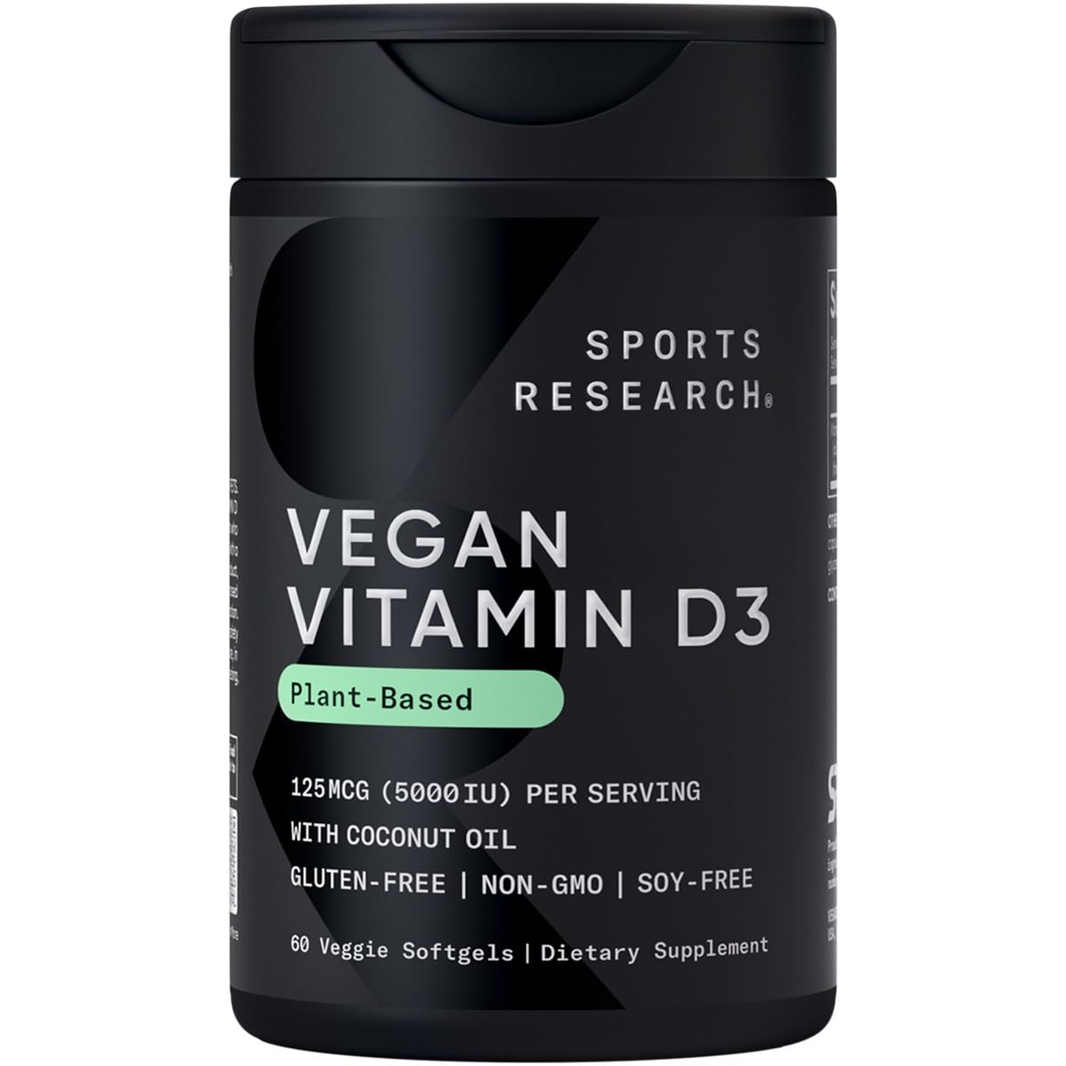 Sports Research Vegan D3 5000iu 60 Plantgels vue avant