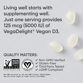 Sports Research Vegan D3 5000iu 60 Plantgels vue de côté