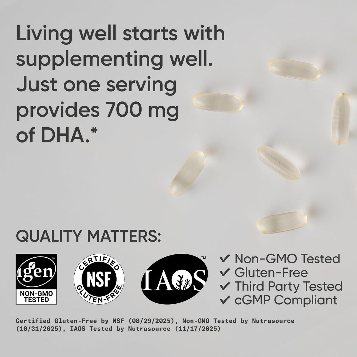Sports Research Vegan DHA 700mg étiquette de la bouteille