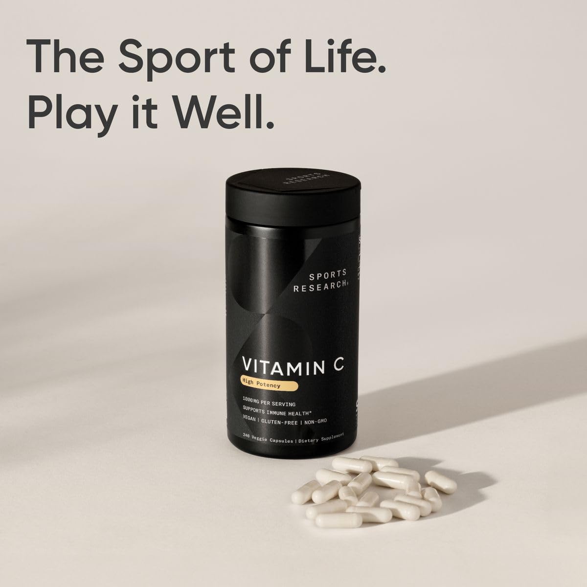 Sports Research Vitamine C 1000mg, étiquette du produit