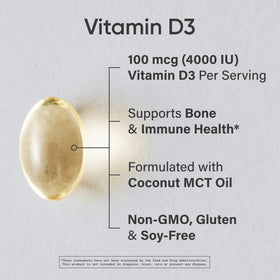Sports Research Vitamine D3 4000iu gélules liquides côté arrière