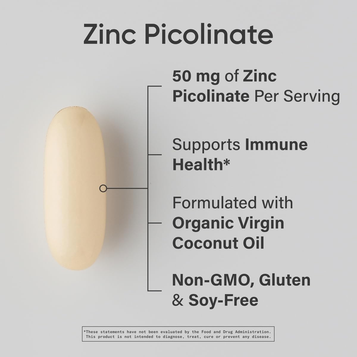 Sports Research Zinc Picolinate 50mg 60 gélules, vue arrière de l'emballage