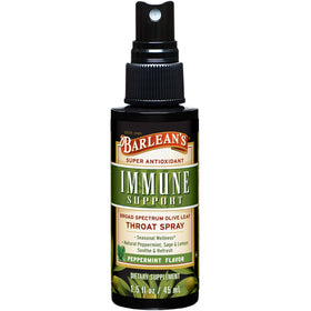Spray à la feuille d'olive Barlean's 1,5 oz avec bouchon ouvert