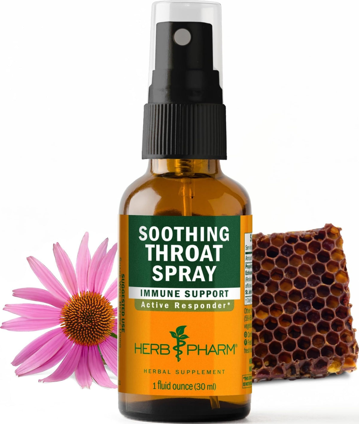 Spray Apaisant pour la Gorge Herb Pharm 30 ml, vue de face