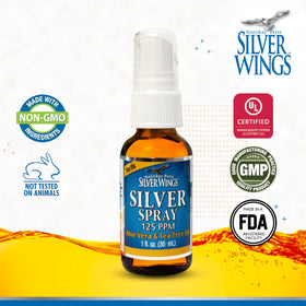 Spray argent colloïdal Natural Path Silver Wings avec Aloe Vera et arbre à thé