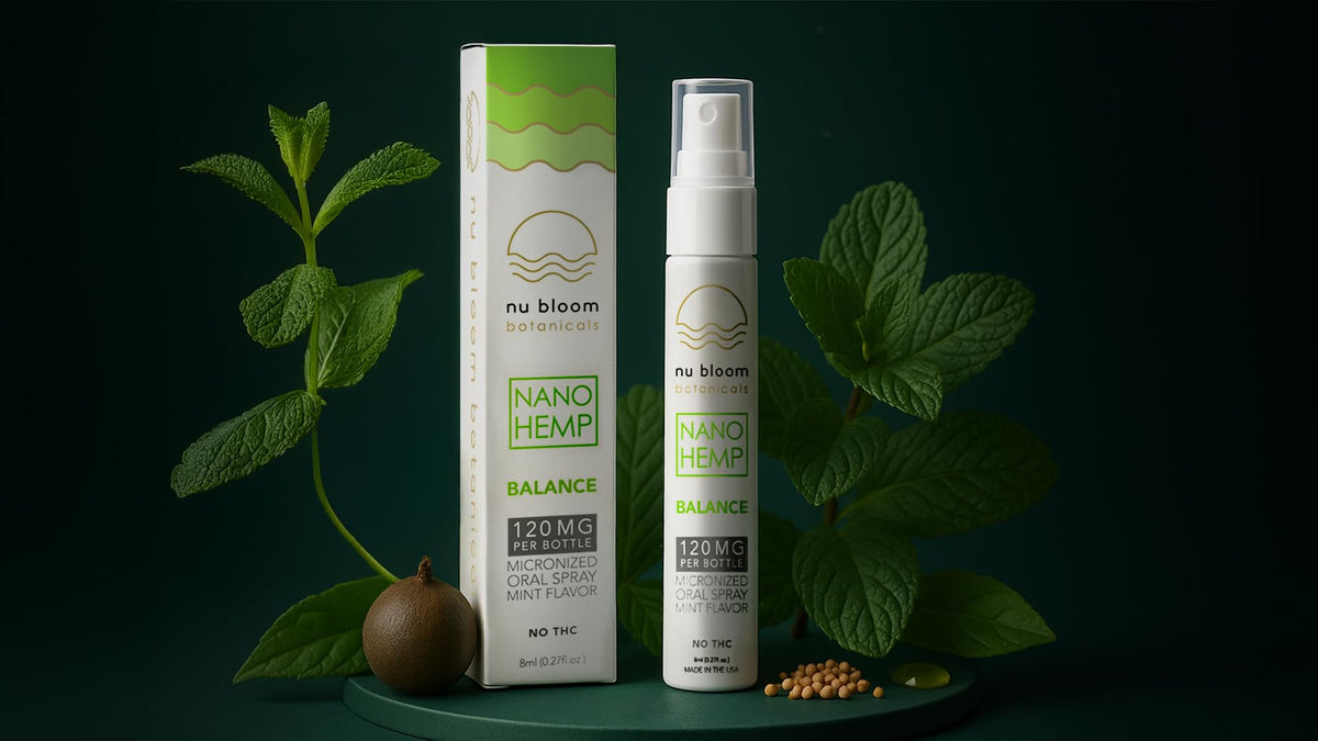Spray Calm & Stress de Nu Bloom Botanicals 8mL sur une table