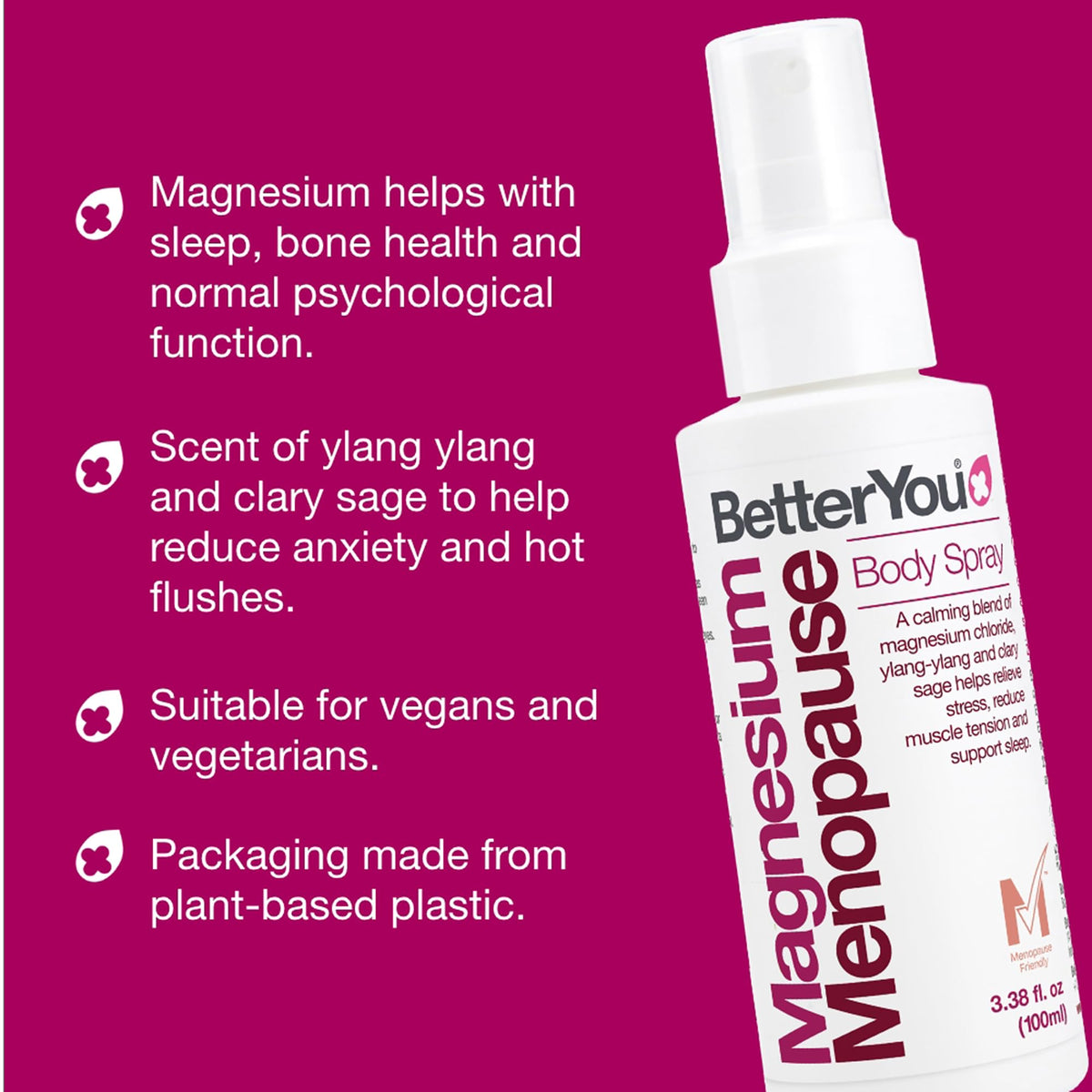 Spray corporel BetterYou sur une surface en bois