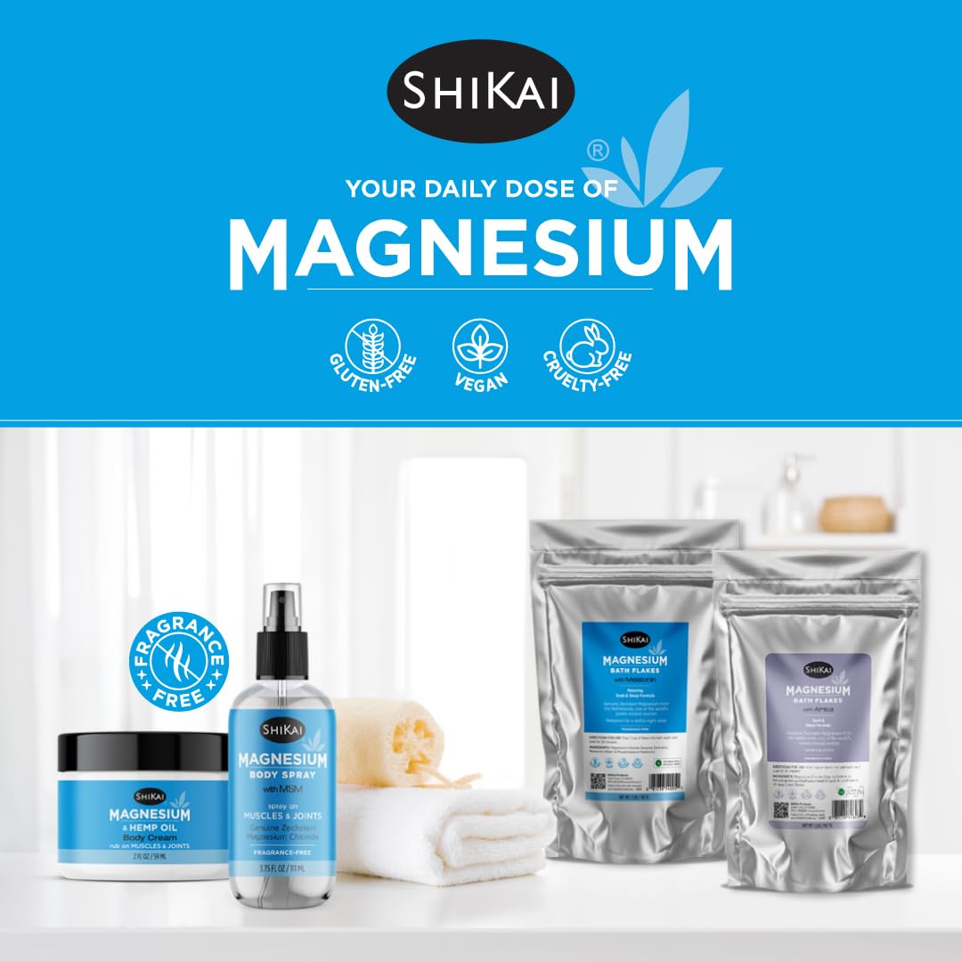 Spray corporel magnésium ShiKai sur fond neutre