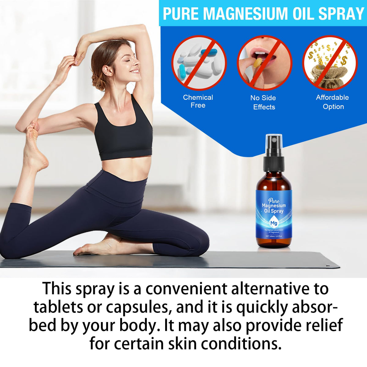 Spray d'huile de magnésium 2 Pack - Emballage et dimensions
