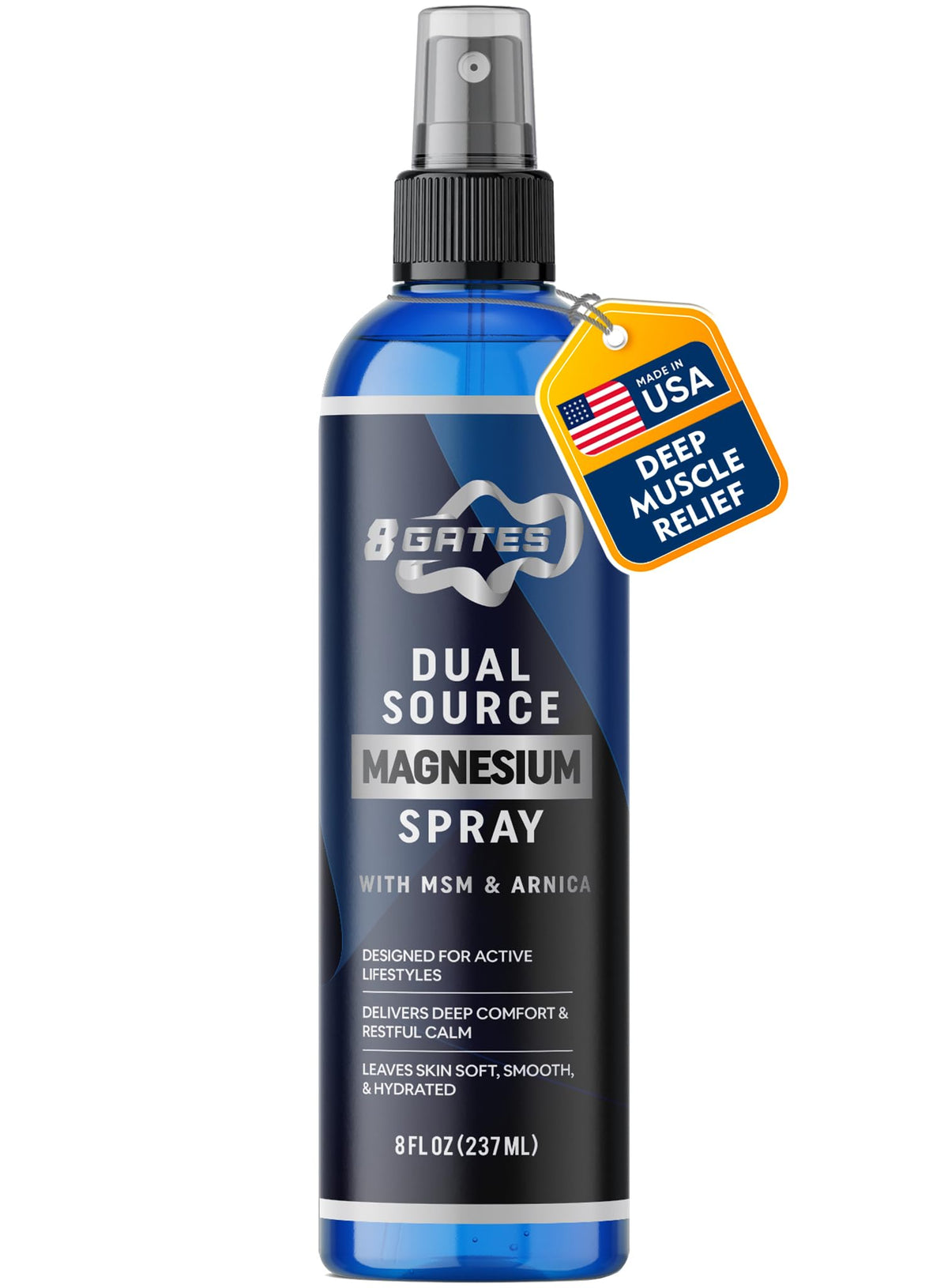 Spray d'huile de magnésium 8 Gates 236 ml vue avant