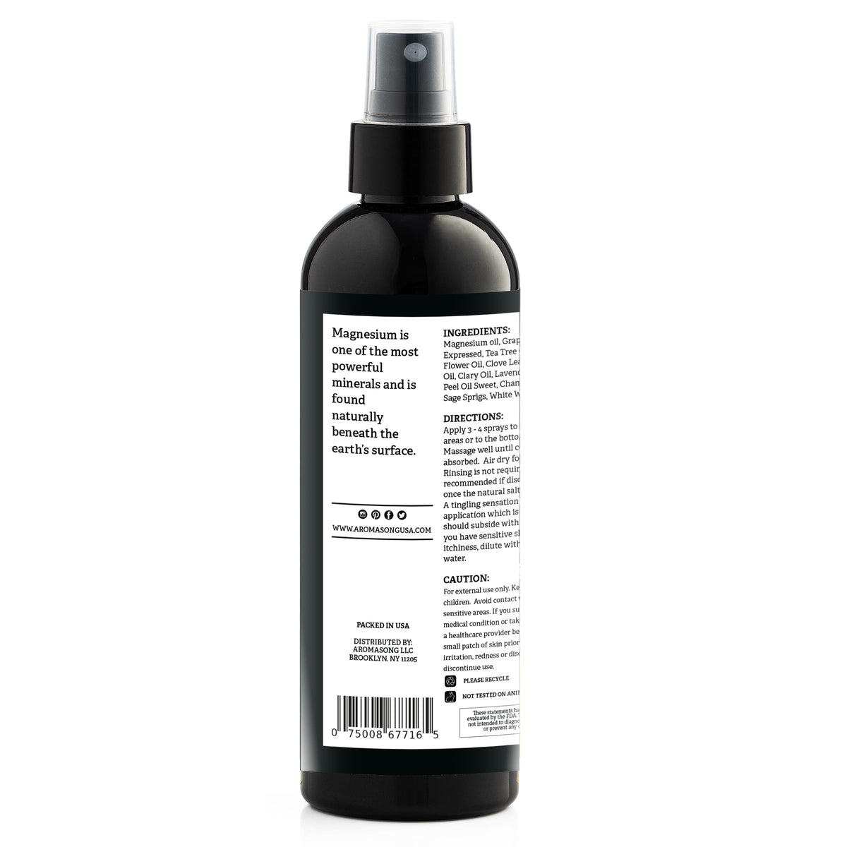 Spray d'huile de magnésium Aromasong avec lavande en arrière-plan