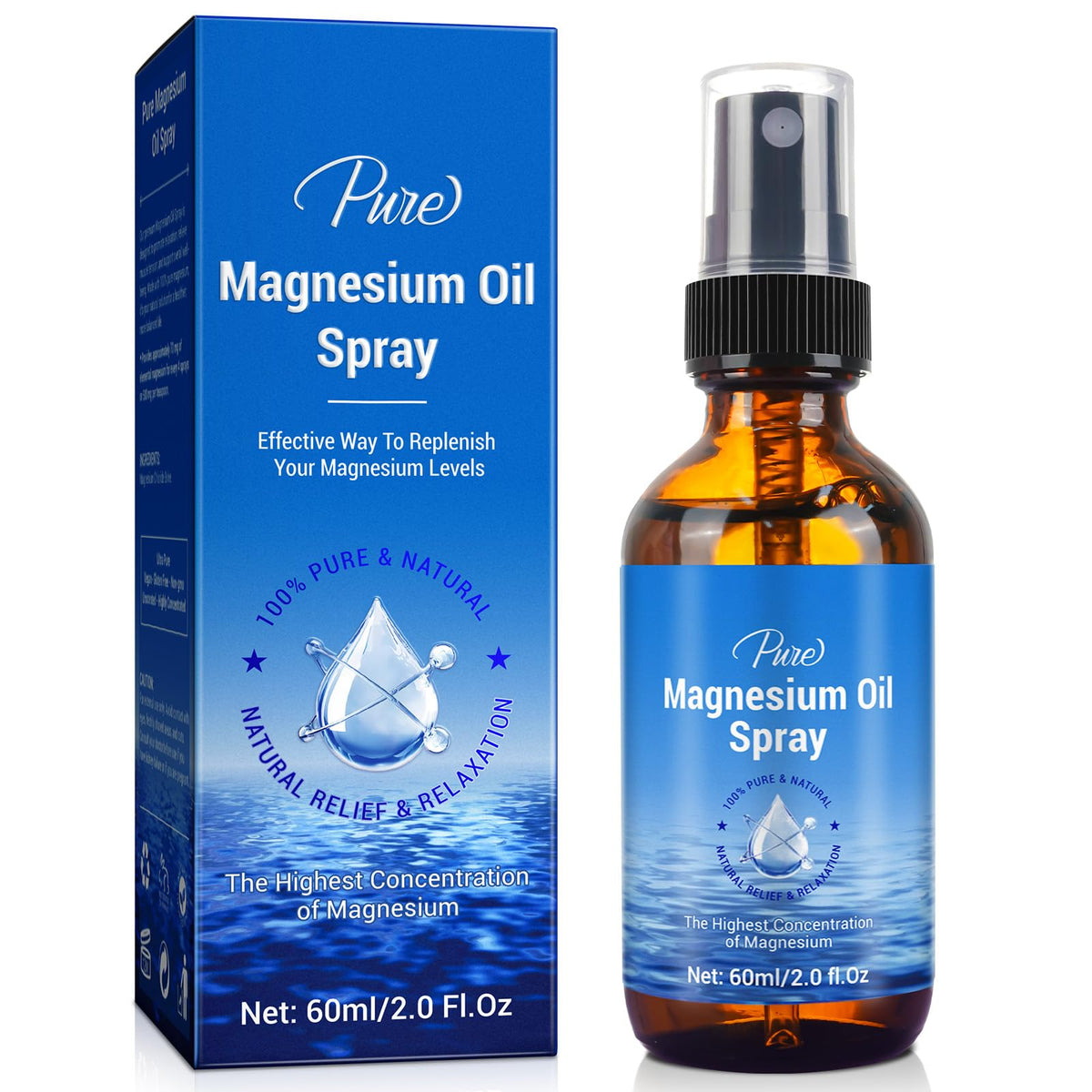 Spray d'Huile de Magnésium BHMSHY 2 fl oz vue avant