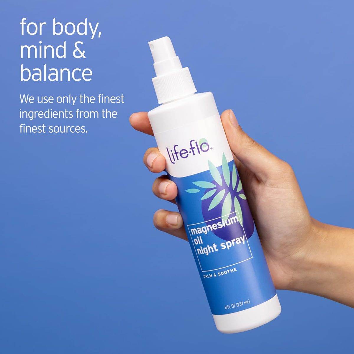 Spray d'huile de magnésium Life-Flo 240 ml avec étiquette visible