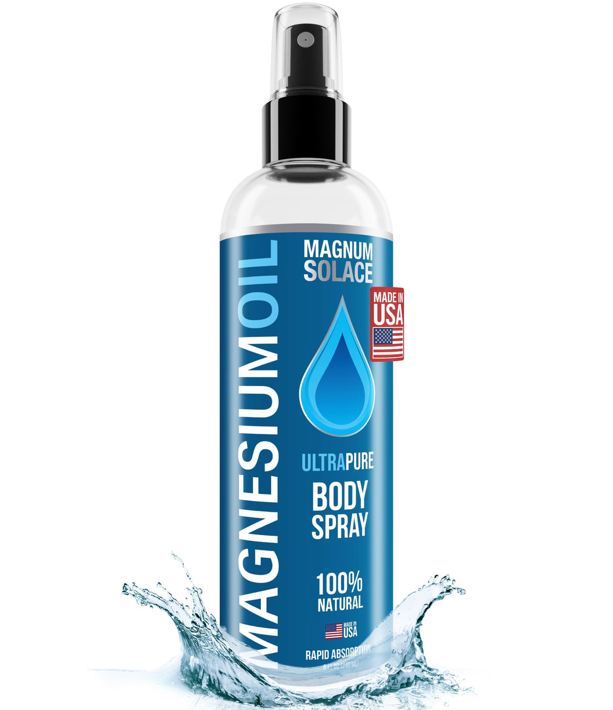 Spray d'Huile de Magnésium Magnum Solace 331g vue de face