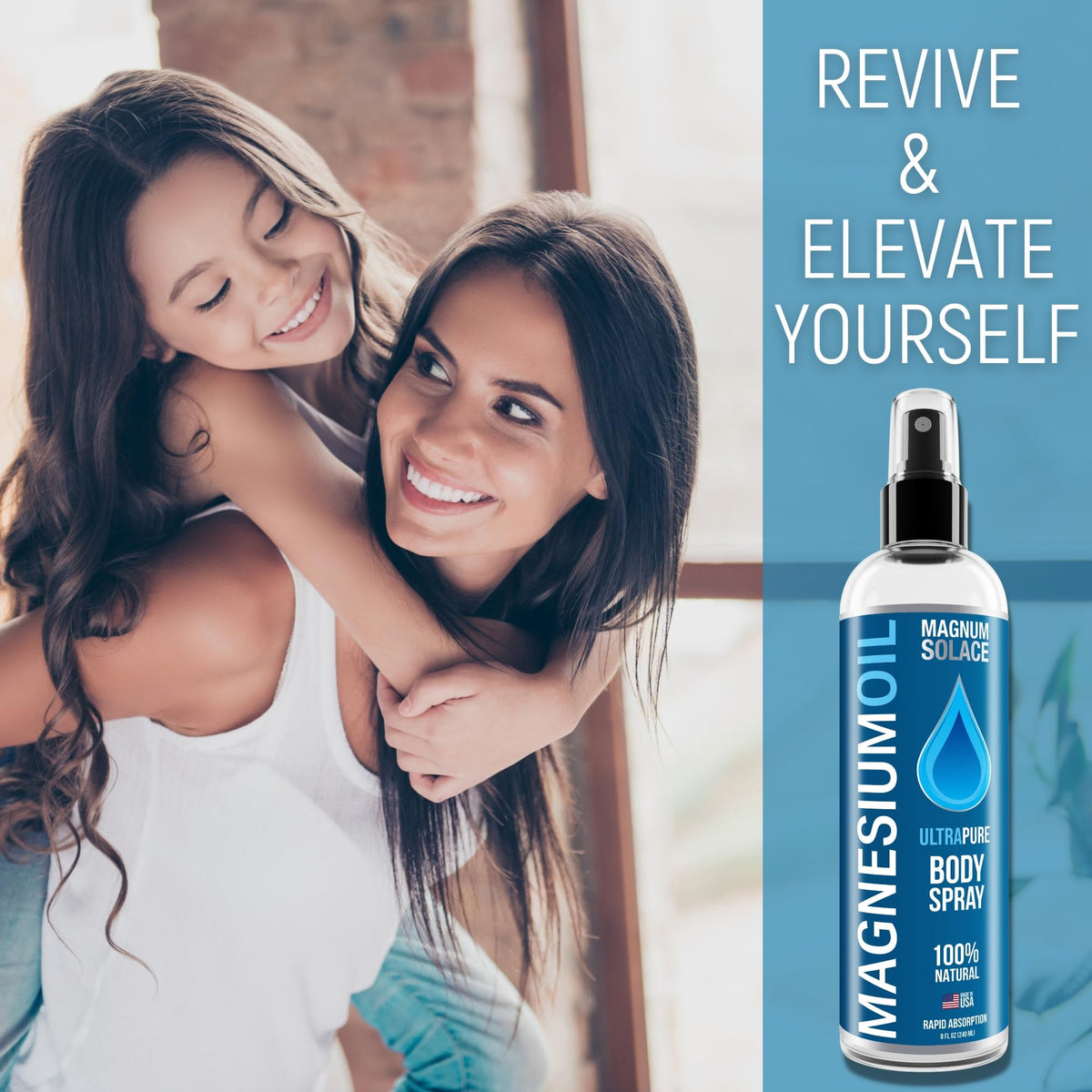 Spray d'Huile de Magnésium Magnum Solace dans un environnement de bien-être