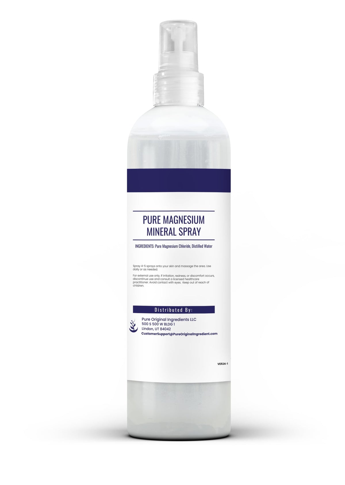 Spray d'Huile de Magnésium PURE ORIGINAL INGREDIENTS étiquette