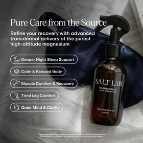 Spray d'huile de magnésium SALT LAB 200 ml avec étiquette