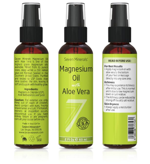 Spray d'Huile de Magnésium Seven Minerals 91g avec packaging