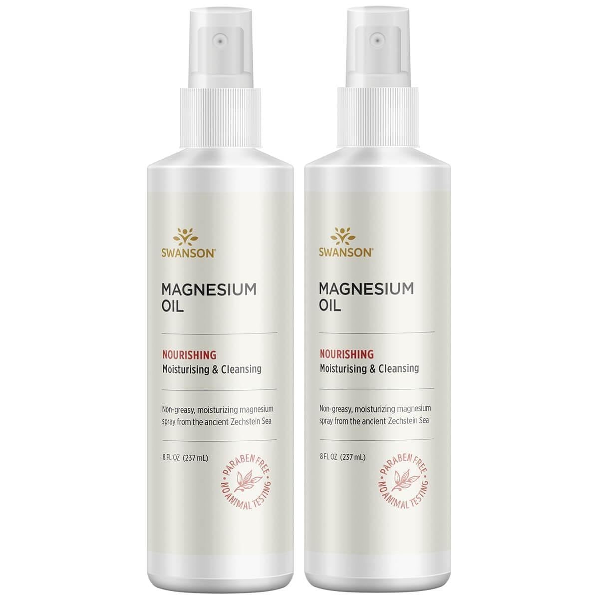 Spray d'huile de magnésium Swanson 237 ml, vue avant avec étiquette