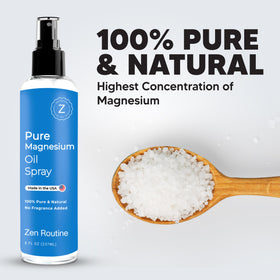 Spray d'huile de magnésium Zen Routine 8oz vue arrière